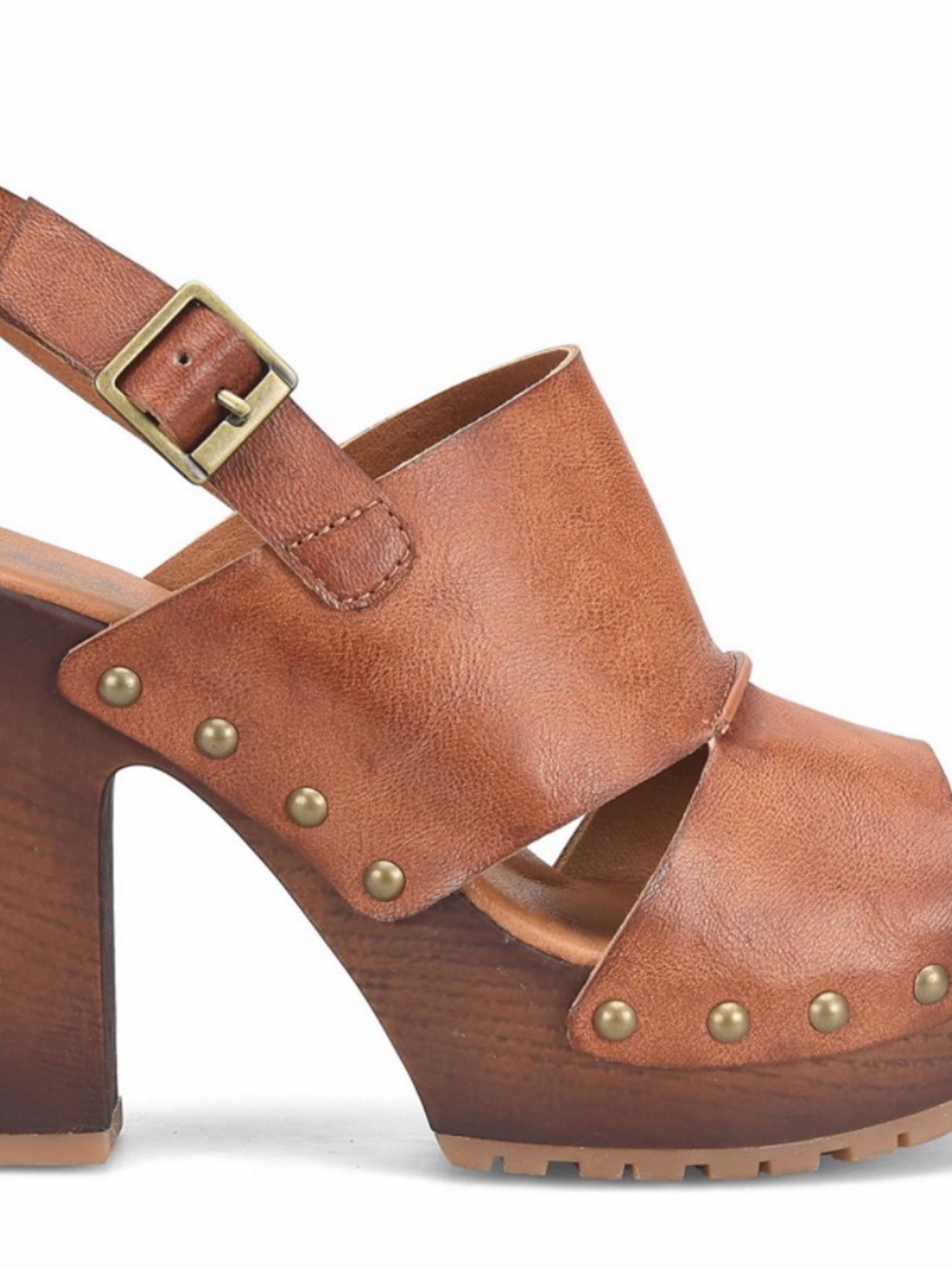 Kork, Women’s Tan Leather Platform Clog Sandals
